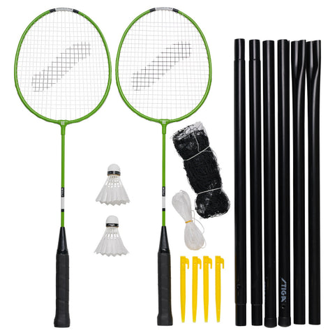 Badminton Set Garden GS mit 2 Schlägern, 2 Shuttles, Netz mit Stangen