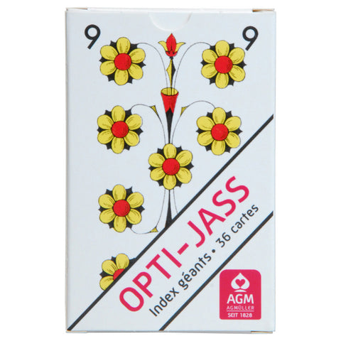 Jasskarten Opti extra grossen Zahlen, Karten 57x88 mm, Kartonetui