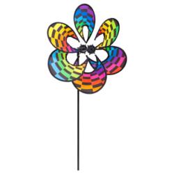 Windrad Paradise Flower RB Rainbow Checker, ø 35 cm, 82 cm, wetterfest und lichtbeständig